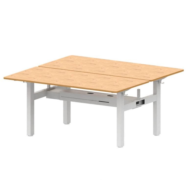 KN H-shaped Dual-Motor Telescoping 2-Section Face-to-Face Stand desk Workstation