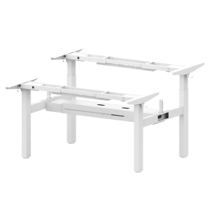 KN H-shaped Dual-Motor Telescoping 2-Section Face-to-Face Stand desk Workstation Frame White 2